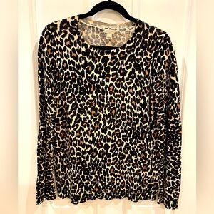 J Crew Lightweight Animal Print Sweater - Size L